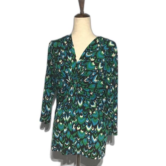 Chaus XL Peacock Feather V-neck Tunic - Picture 1 of 8